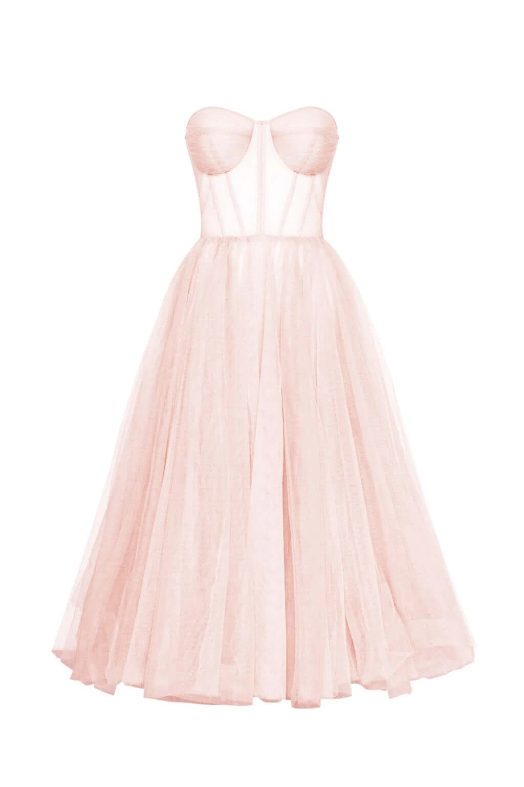 Milla Misty Rose Strapless Puffy Midi Tulle Dress Milla dress