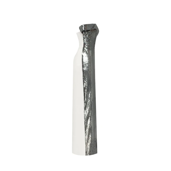 Noteworthy white satin maxi gown covered in silver sequins, Xo Xo - Image 7