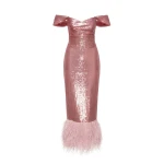Milla Off-the-shoulder cocktail sequined dress Milla dress