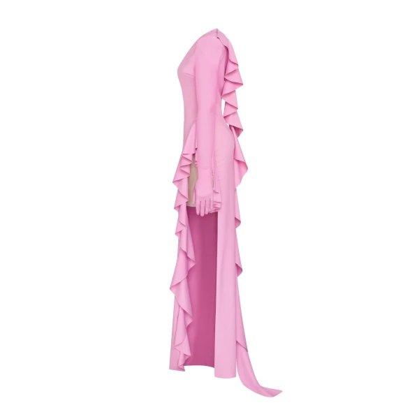 One-shoulder ruffle-trimmed maxi dress in pink, Xo Xo - Image 7