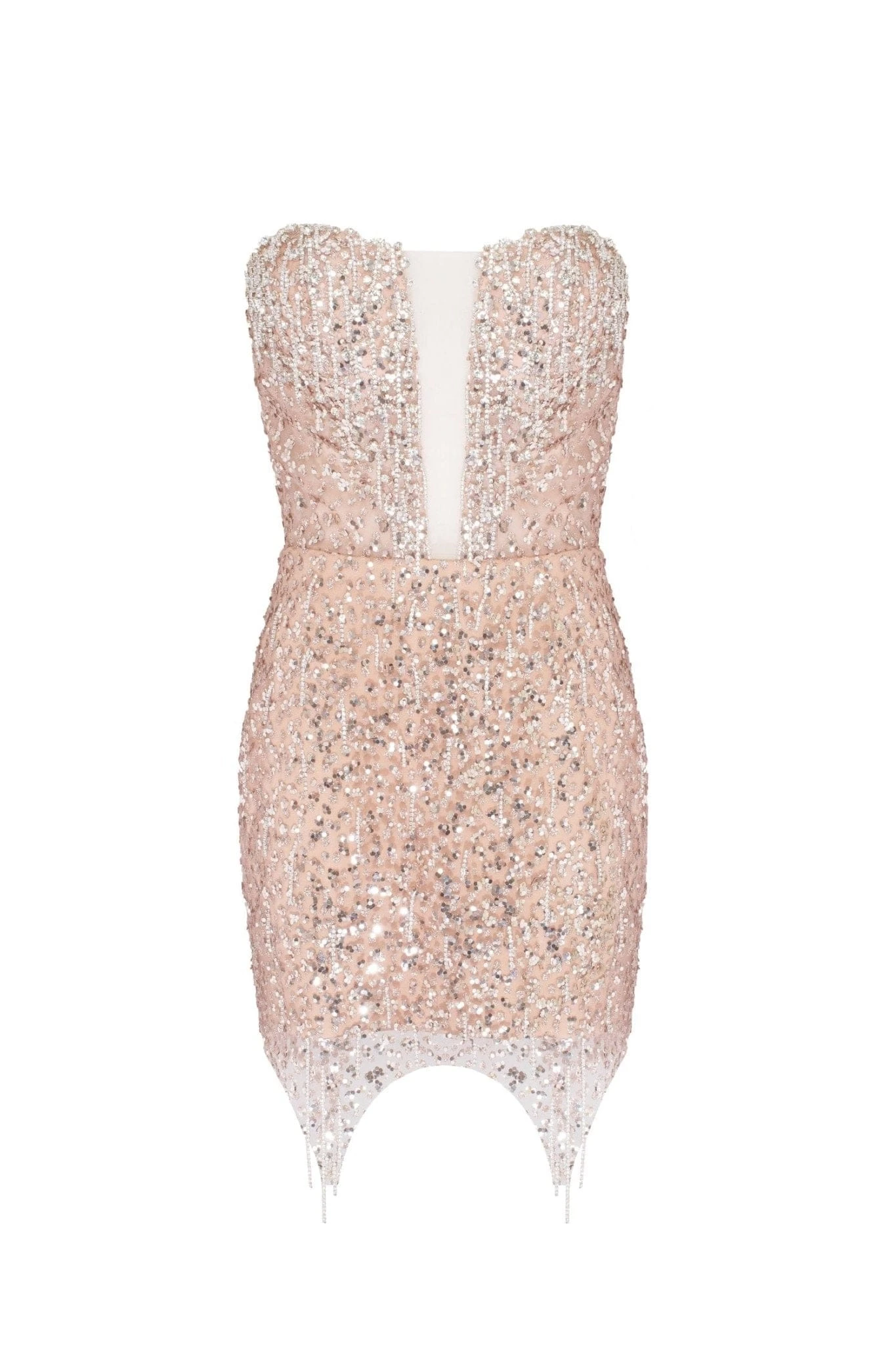 Milla Radiant mini dress in gold with a plunging neckline Milla dress