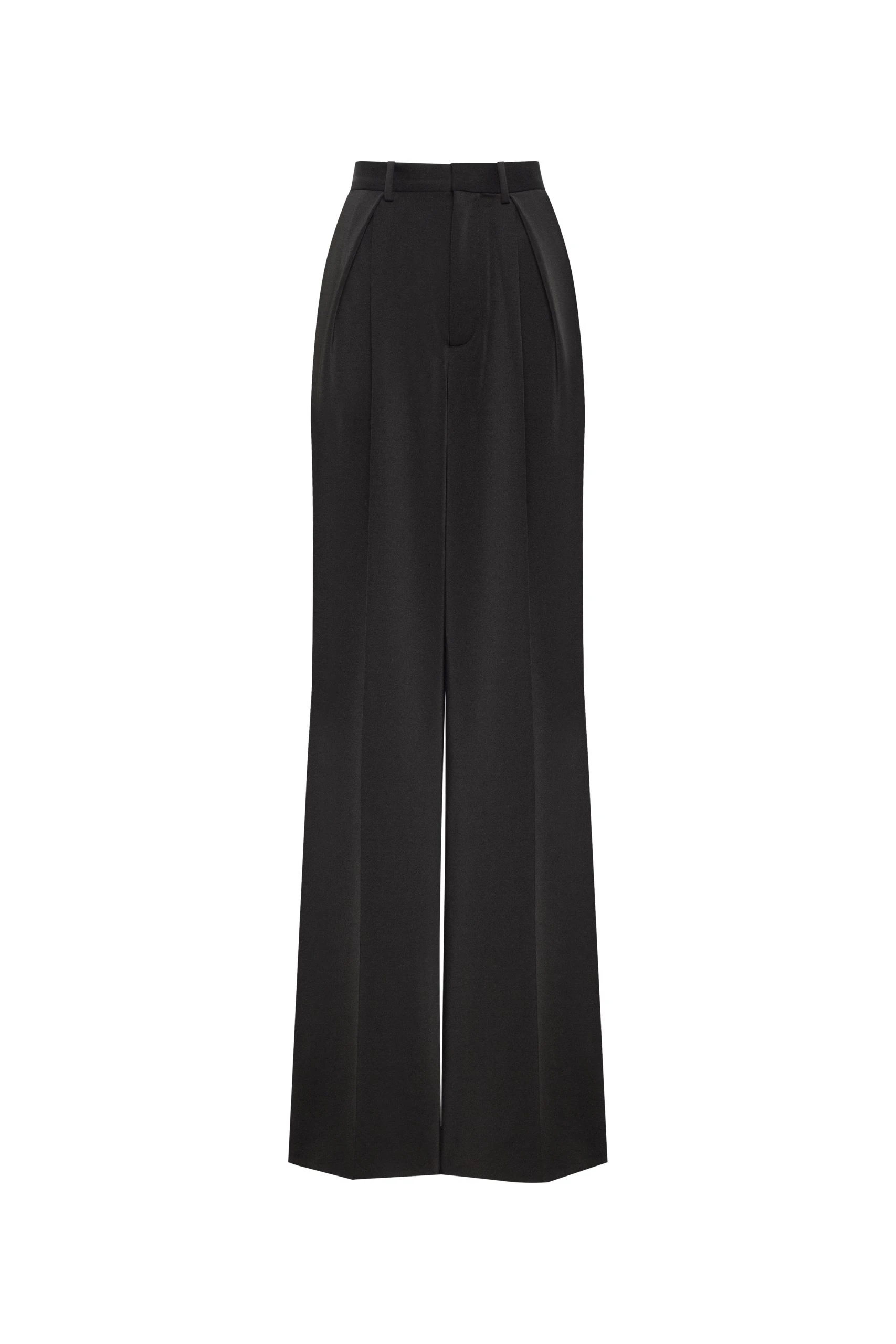 Milla Refined black pants cut from Italian satin Milla dress