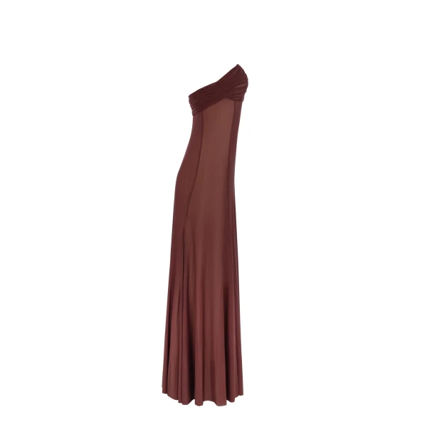 Second-skin maxi dress in chocolate color - Image 7