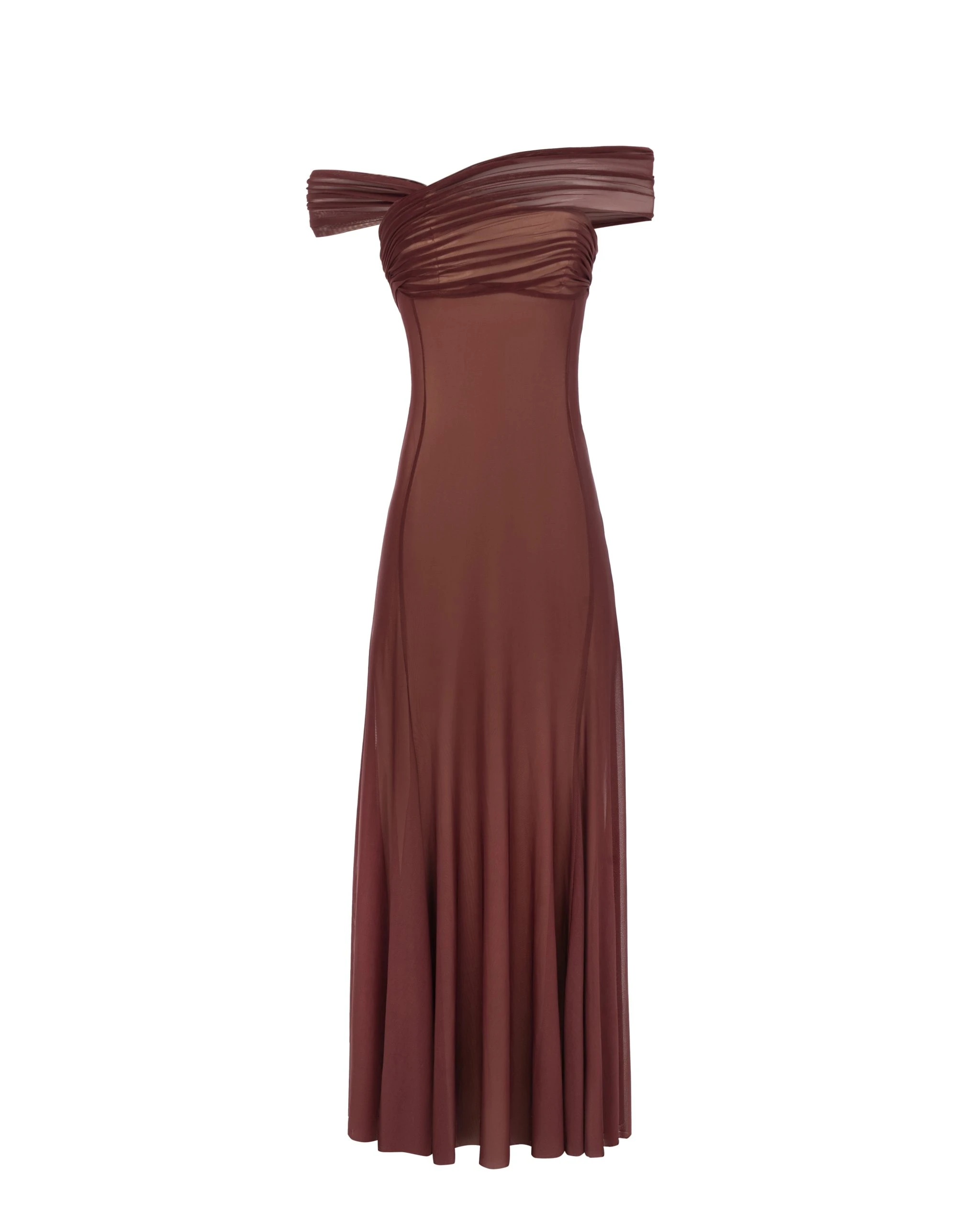 Milla Second-skin maxi dress in chocolate color Milla dress