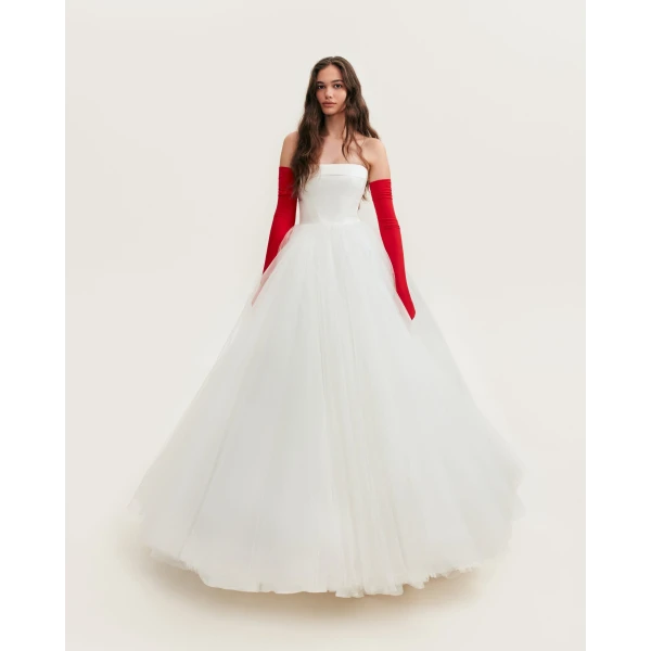 Spectacular tulle evening co-ord set with statement long gloves, Xo Xo - Image 7