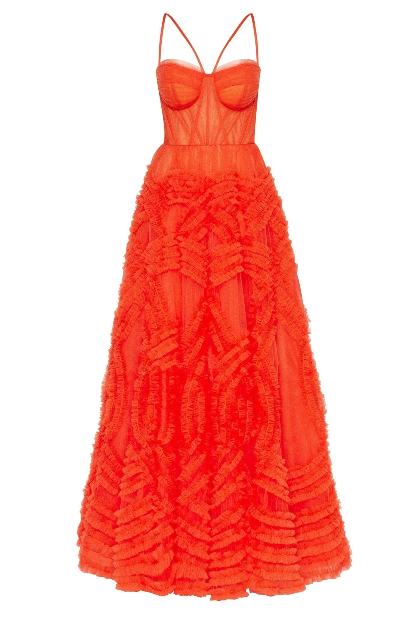 Milla Tangerine Tulle Ornament Maxi Dress Milla dress