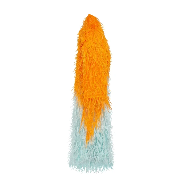 Whimsical 2-colored feather-trimmed coat, Xo Xo - Image 7