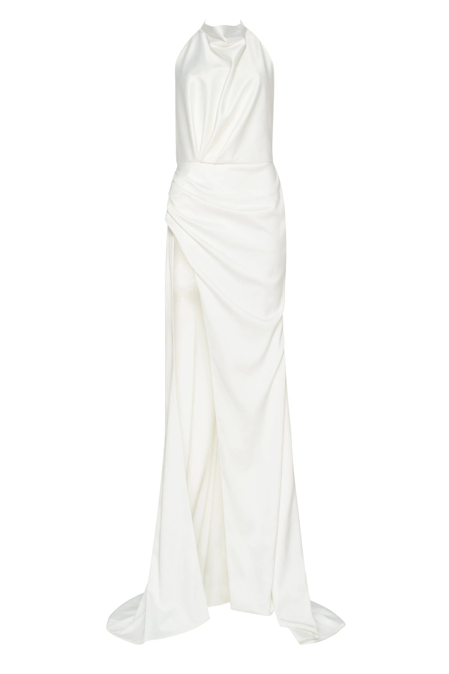 Milla White Mock neck sleeveless high slit dress Milla dress