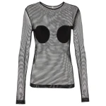 Norma Kamali Applique sheer mesh top39737 nobg