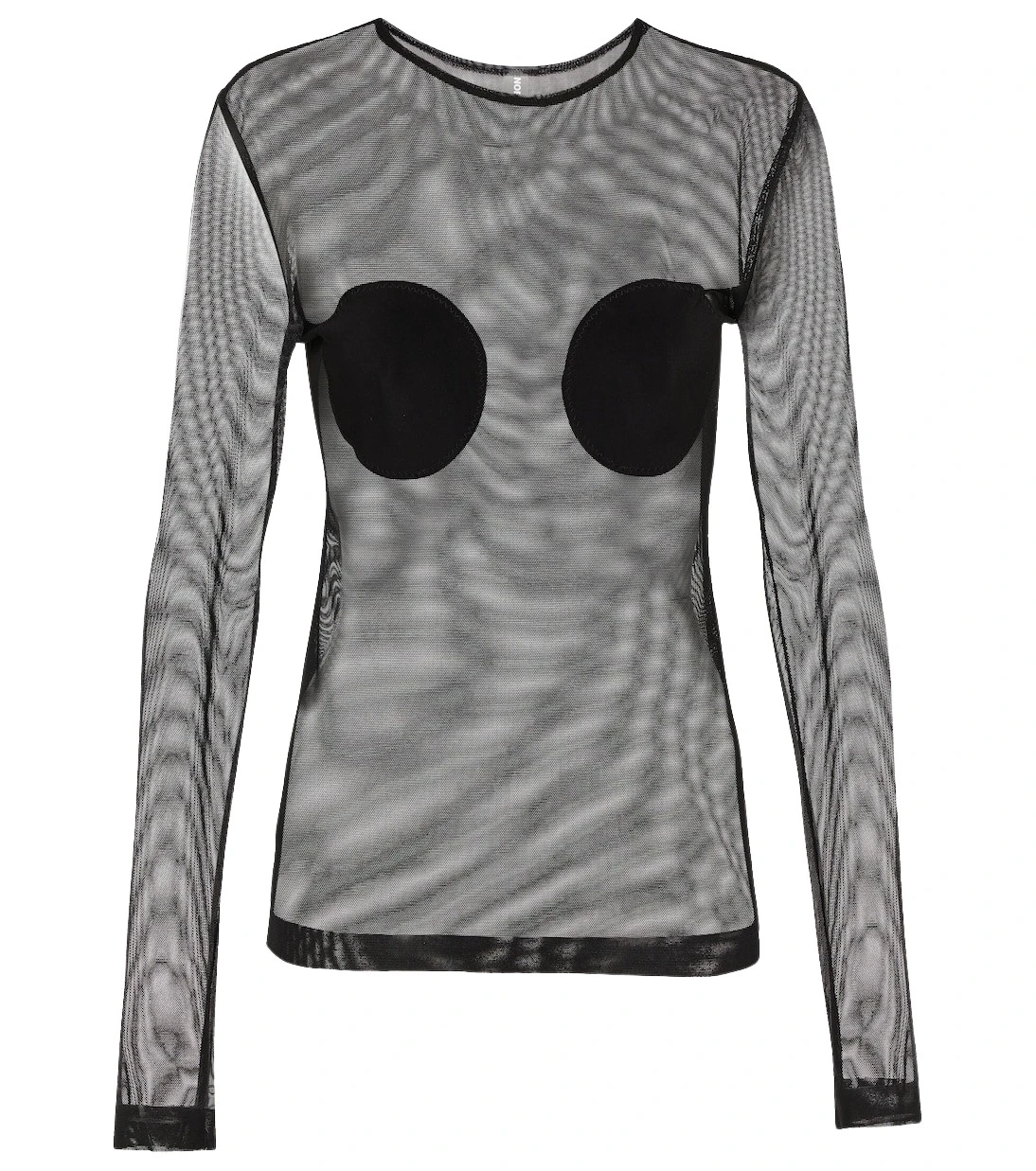 Norma Kamali Applique sheer mesh top39737 nobg Norma Kamali Applique sheer mesh top39737 nobg