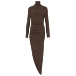 Norma Kamali Asymmetric turtleneck midi dress31402 nobg