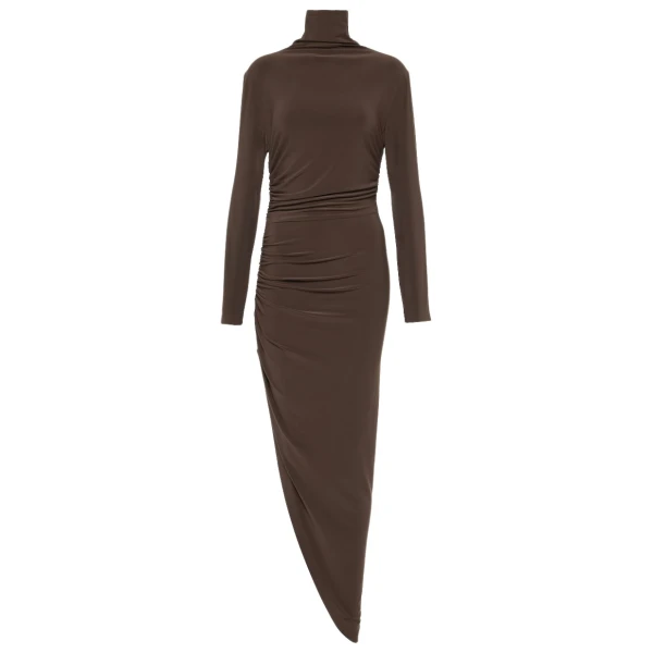 Norma Kamali Asymmetric turtleneck midi dress31402 nobg