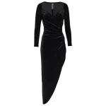 Norma Kamali Asymmetric velvet gown81760 nobg