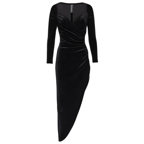 Norma Kamali Asymmetric velvet gown81760 nobg