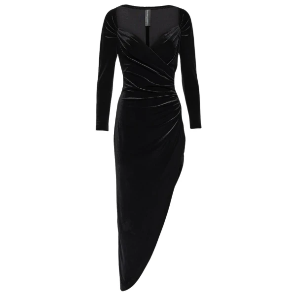 Norma Kamali Asymmetric velvet gown81760 nobg