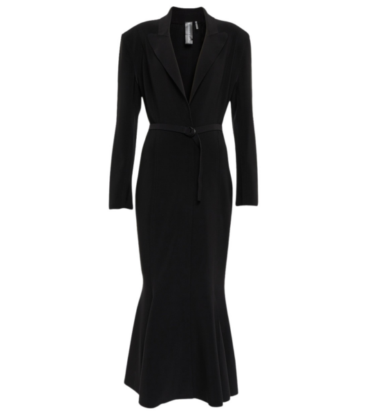 Norma Kamali Belted jersey fishtail midi dress50167 nobg