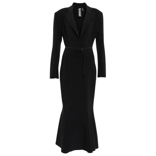 Norma Kamali Belted jersey fishtail midi dress50167 nobg