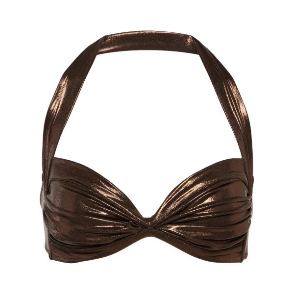 Norma Kamali Bill metallic bikini top34800 nobg