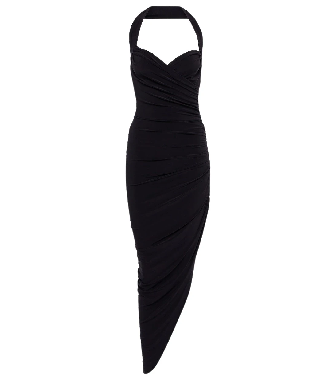 Norma Kamali Cayla halterneck ruched midi dress52769 nobg Norma Kamali Cayla halterneck ruched midi dress52769 nobg
