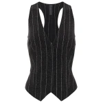 Norma Kamali Chalk stripe racerback vest35408 nobg