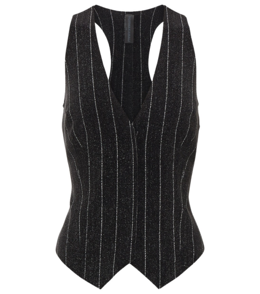 Norma Kamali Chalk stripe racerback vest35408 nobg