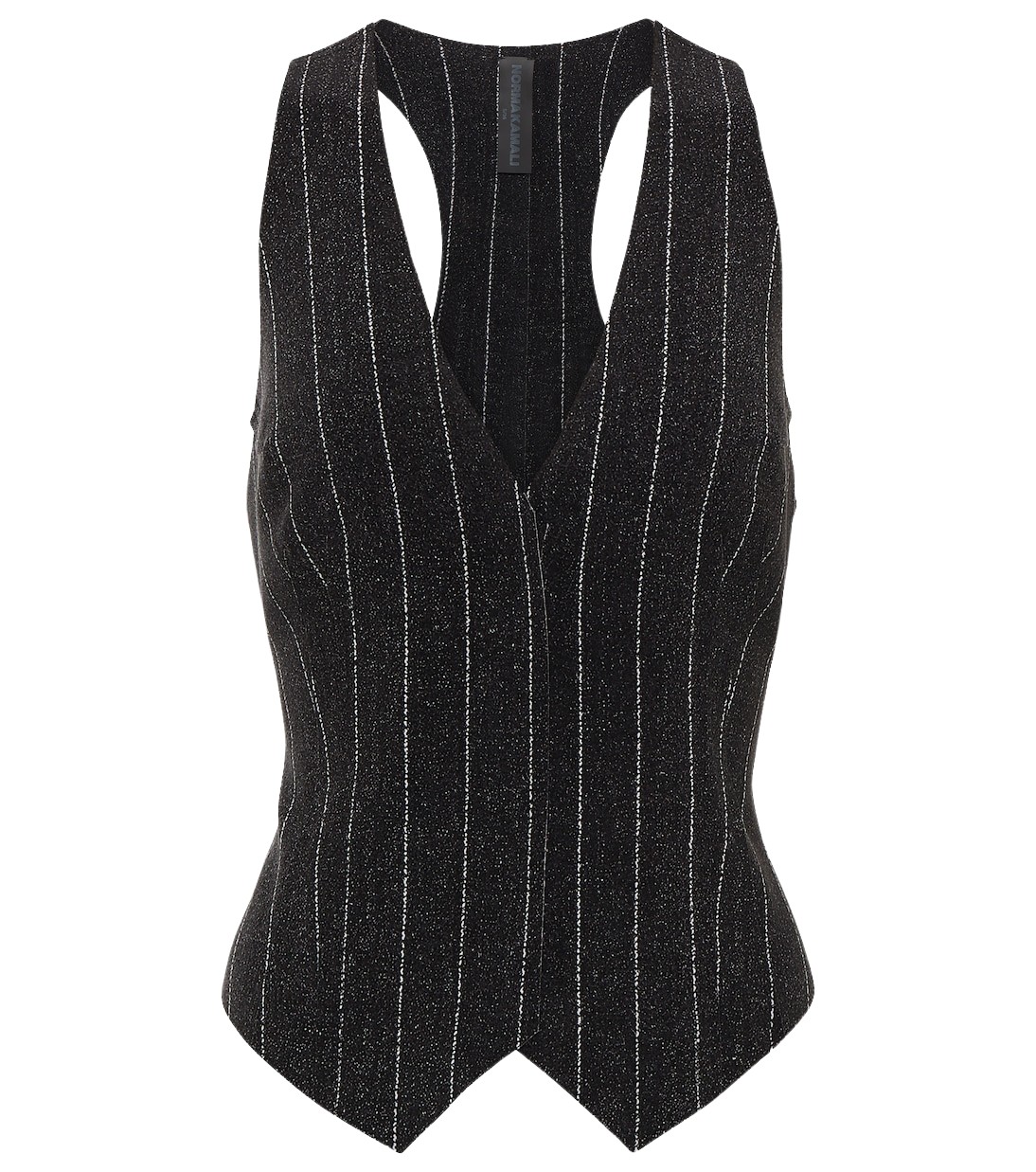 Norma Kamali Chalk stripe racerback vest