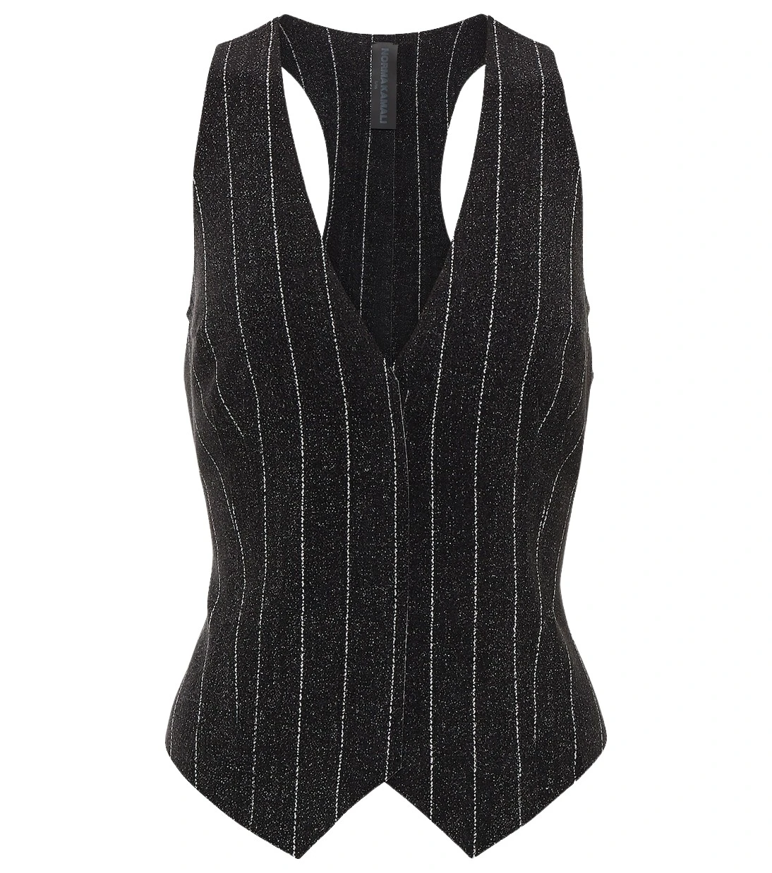 Norma Kamali Chalk stripe racerback vest35408 nobg Norma Kamali Chalk stripe racerback vest35408 nobg
