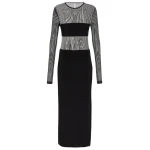 Norma Kamali Dash mesh and jersey maxi dress69622 nobg
