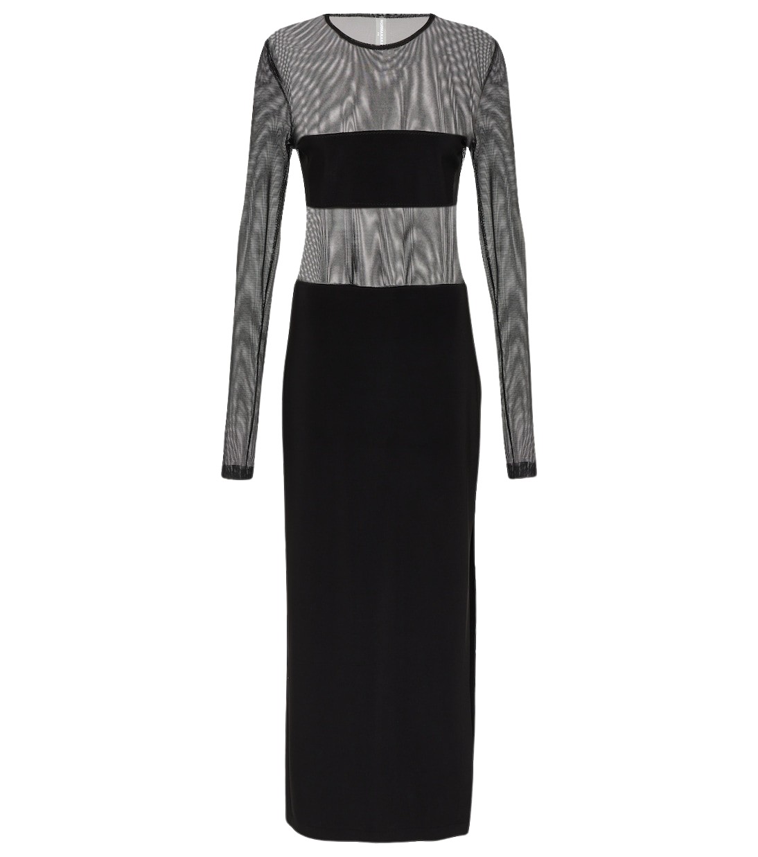 Norma Kamali Dash mesh and jersey maxi dress69622 nobg