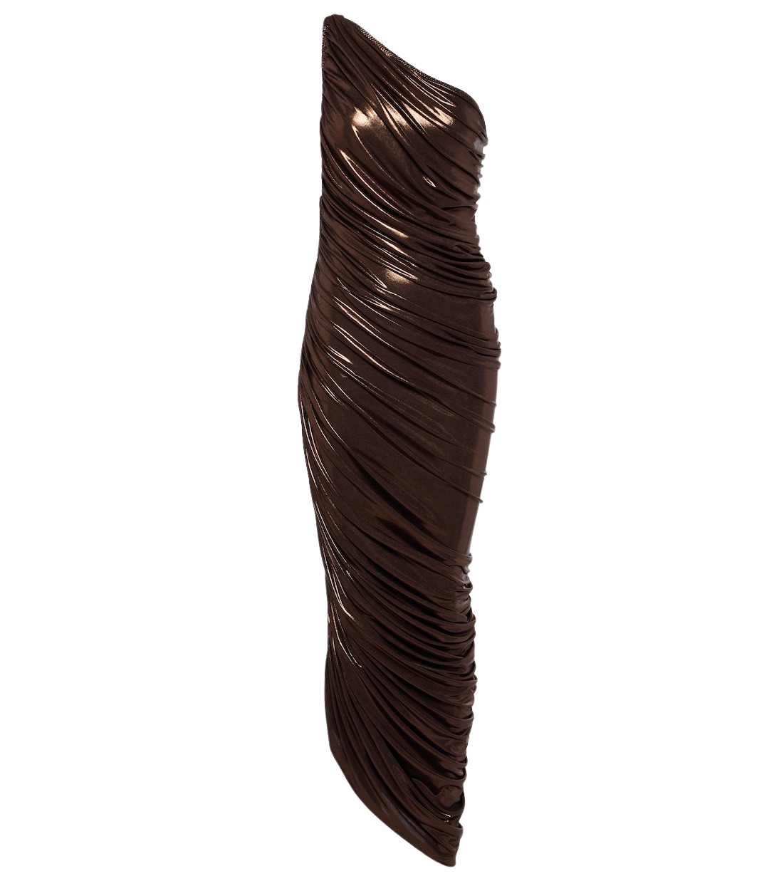Norma Kamali Diana one shoulder ruched gown94350 nobg