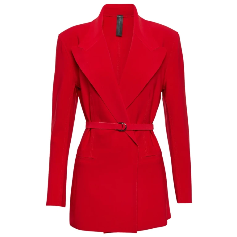 Norma Kamali Double breasted jersey blazer65487 nobg