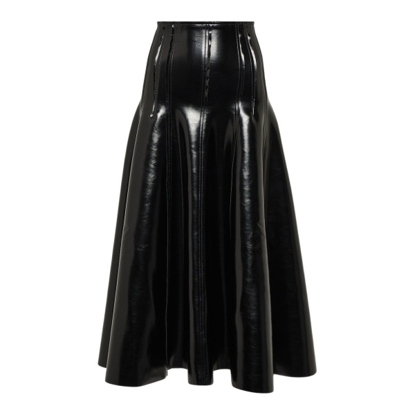 Norma Kamali Faux patent leather midi skirt58431 nobg