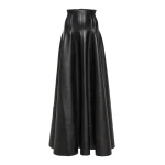 Norma Kamali Grace flared faux leather maxi skirt97755 nobg