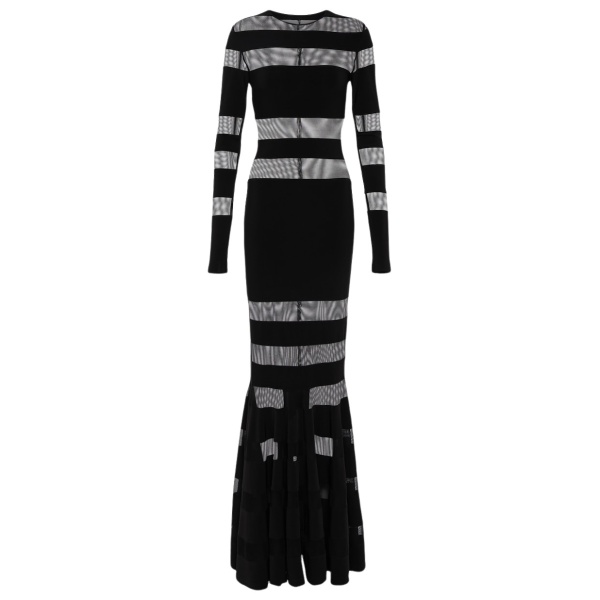 Norma Kamali Mesh and jersey gown45031 nobg