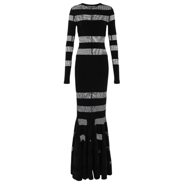 Norma Kamali Mesh and jersey gown45031 nobg