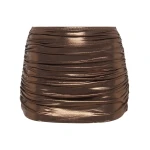 Norma Kamali Metallic ruched swim skirt41700 nobg