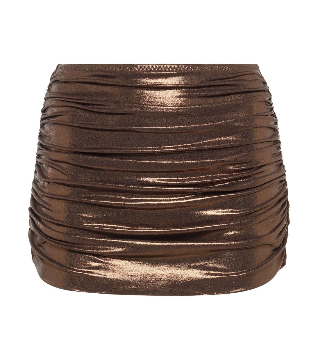 Norma Kamali Metallic ruched swim skirt41700 nobg