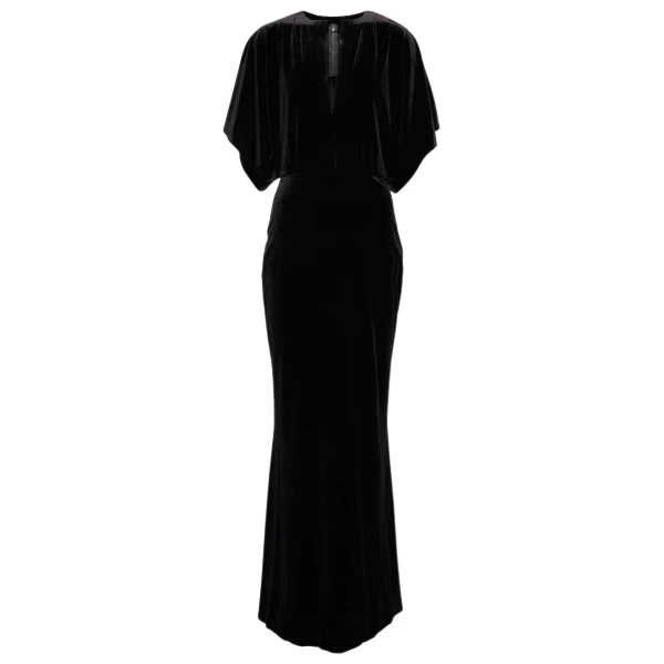 Norma Kamali Obie velvet gown64166 nobg