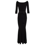 Norma Kamali Off shoulder fishtail gown81933 nobg