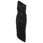 Norma Kamali One shoulder lame midi dress63490 nobg