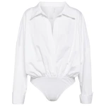 Norma Kamali Oversized cotton bodysuit19020 nobg