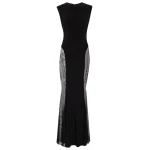 Norma Kamali Paneled jersey and mesh maxi dress59960 nobg