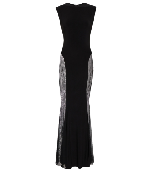 Norma Kamali Paneled jersey and mesh maxi dress59960 nobg