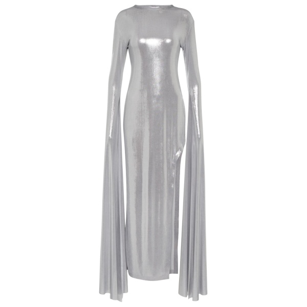 Norma Kamali Ribbon open back lame gown82860 nobg
