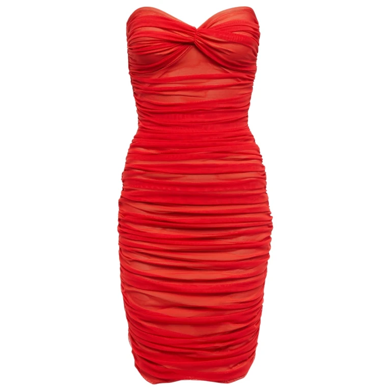 Norma Kamali Ruched minidress21811 nobg