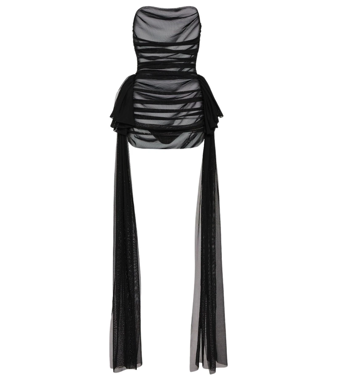Norma Kamali Ruffled sheer mesh minidress56429 nobg Norma Kamali Ruffled sheer mesh minidress56429 nobg