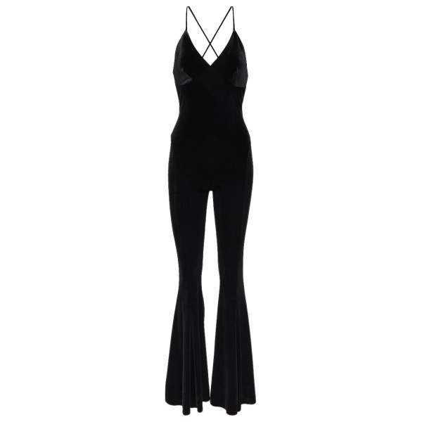 Norma Kamali Velvet flared jumpsuit78960 nobg