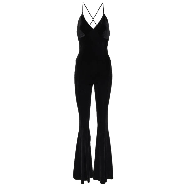Norma Kamali Velvet flared jumpsuit78960 nobg