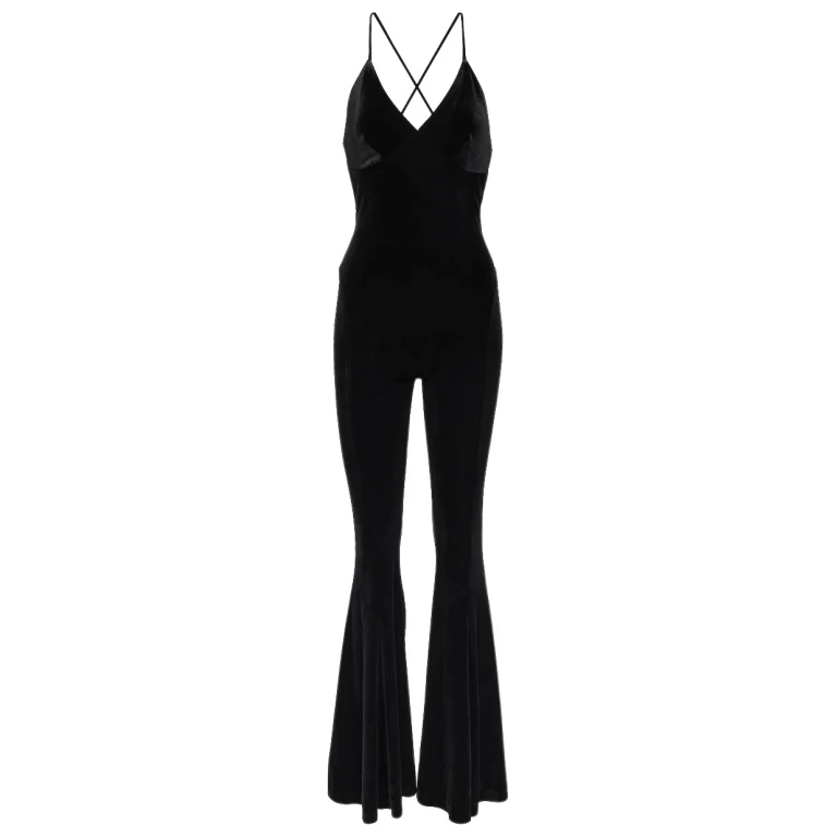 Norma Kamali Velvet flared jumpsuit78960 nobg