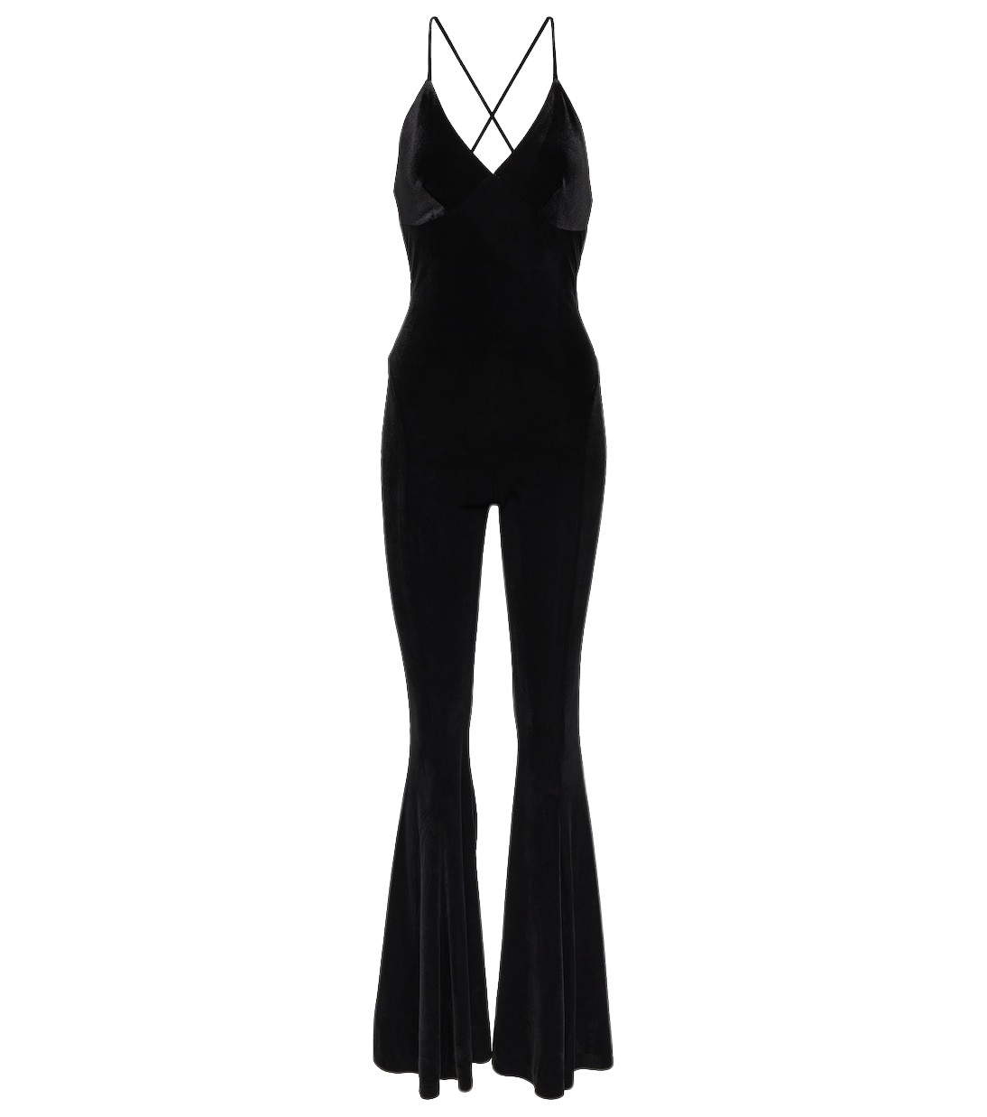 Norma Kamali Velvet flared jumpsuit